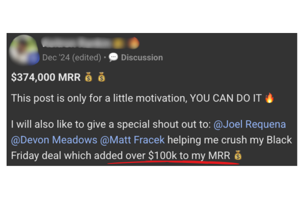 $100K in new MRR for Billion Dollar Circle
